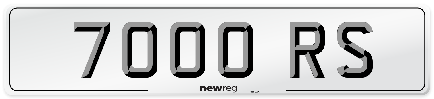 7000 RS Number Plate from New Reg